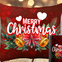 Festive Holly Christmas Wishes Cushion and Mug Set
