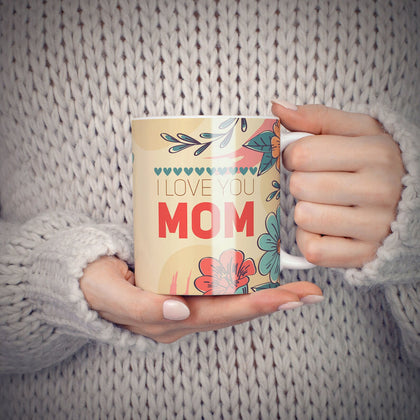 I Love You Mom Personalized Ceramic Mug with Photo Design
