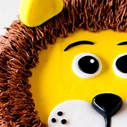 كيك مصمم بطابع الأسد الملك بنكهة الشوكولاتة - مثالي للمناسبات