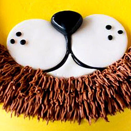 كيك مصمم بطابع الأسد الملك بنكهة الشوكولاتة - مثالي للمناسبات