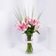 Elegant 'Love You Mom' Pink Lily Floral Arrangement