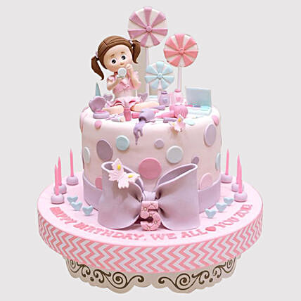 Enchanting Hello Kitty Fondant Cake - Perfect for Birthdays