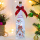 Festive Merry Christmas Hand-Painted Glass Bottle with LED Lights
