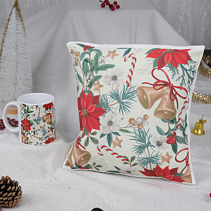 Festive Christmas Mug & Cushion Gift Set - Perfect Holiday Decor