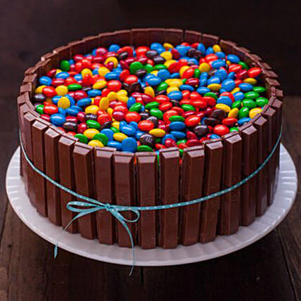 Delicious Chocolate M&M and KitKat Cake