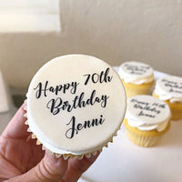 Sweet Sentiments Cupcakes - Personalized Vanilla Delights for Special Occasions