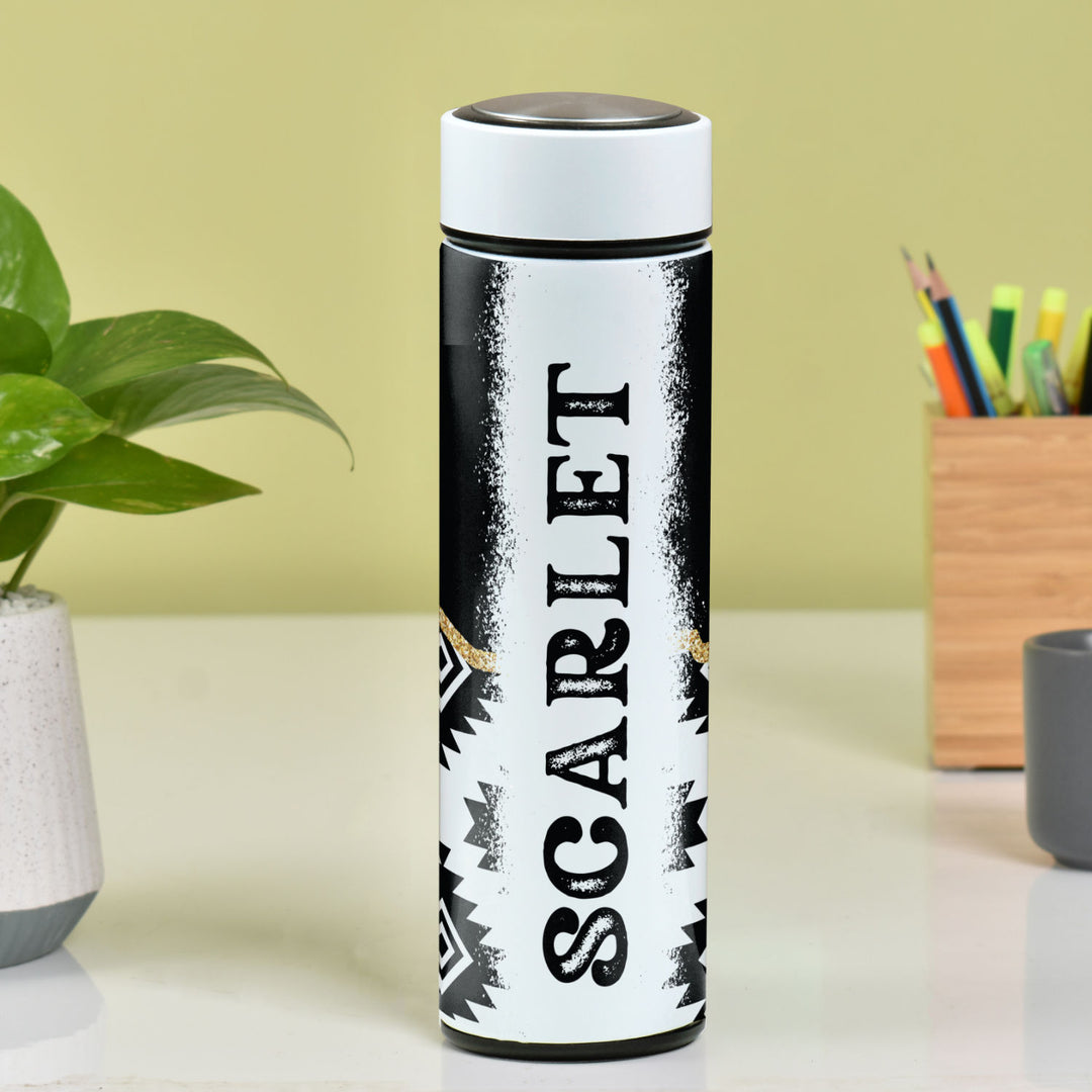 زجاجة ستانلس ستيل مخصصة مع اسم مطبوع - 500 مل