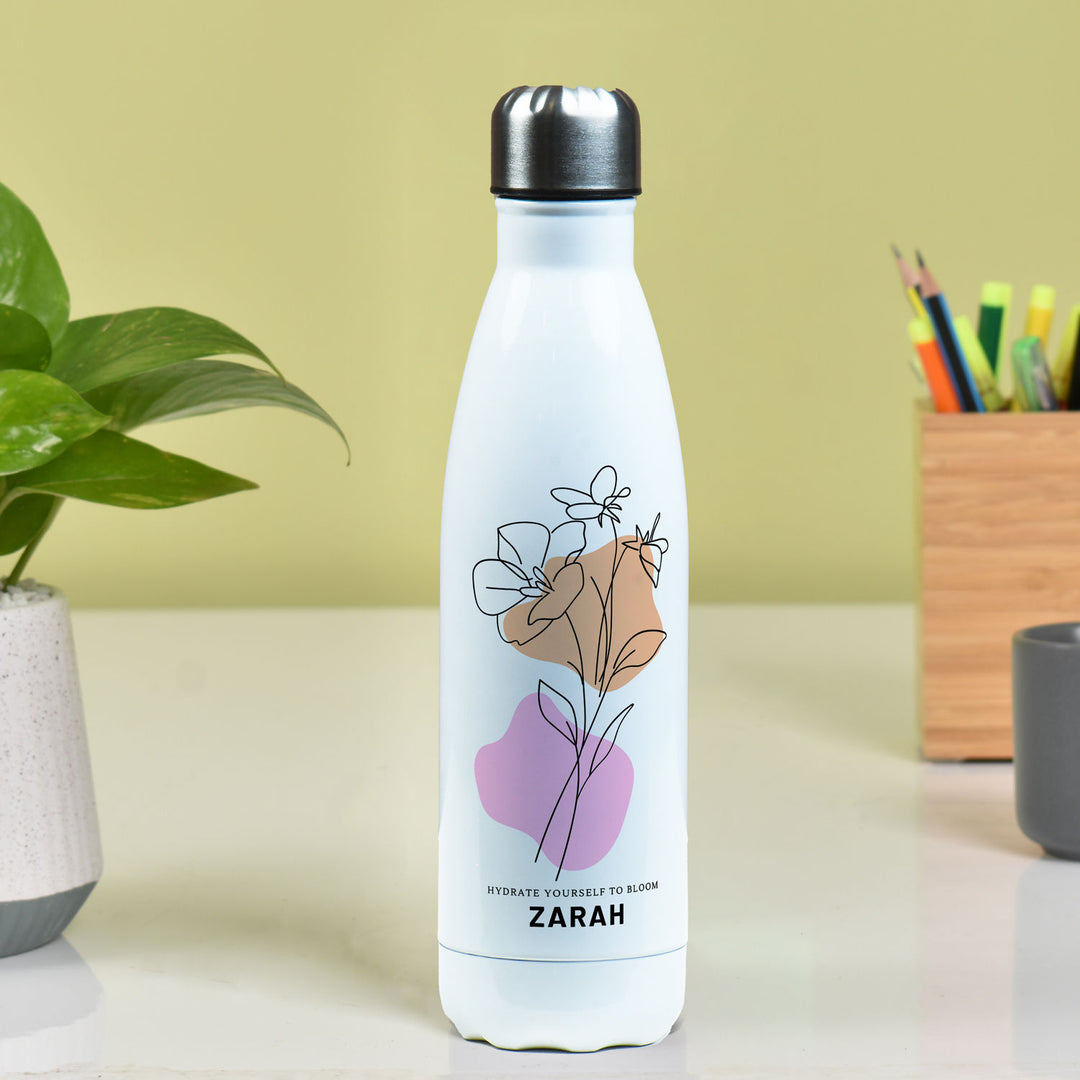Customizable Stainless Steel Water Bottle with Name - 450ml