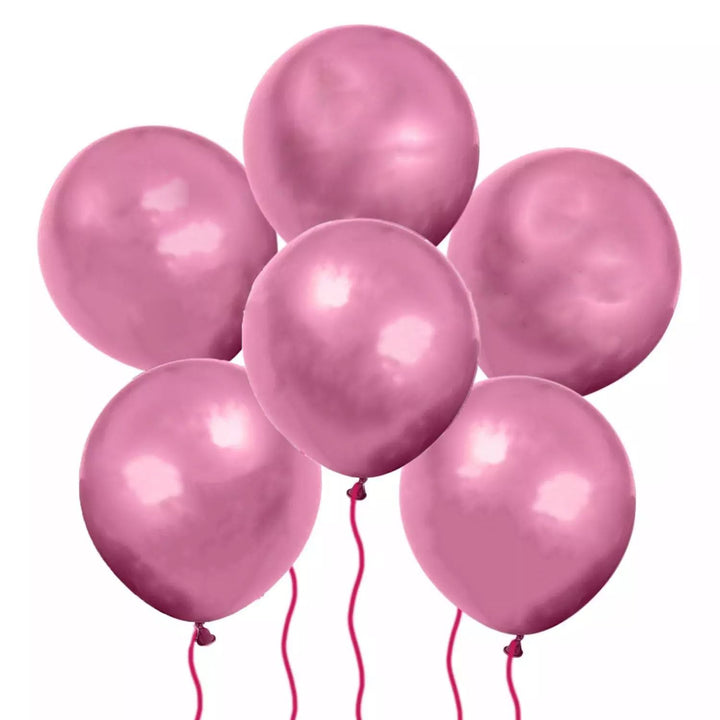 Vibrant Pink Helium Balloons - Set of 6 for Celebrations