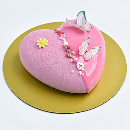 Fluttering Love Heart Cake