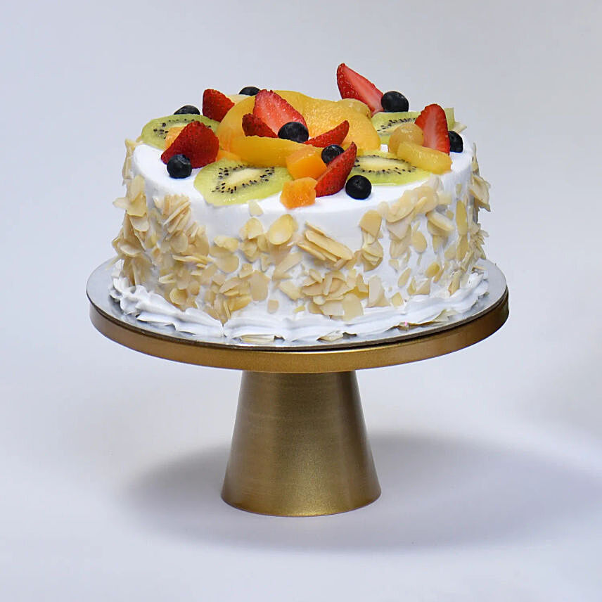 Red Roses Bunch With Mix Fruit Cake
