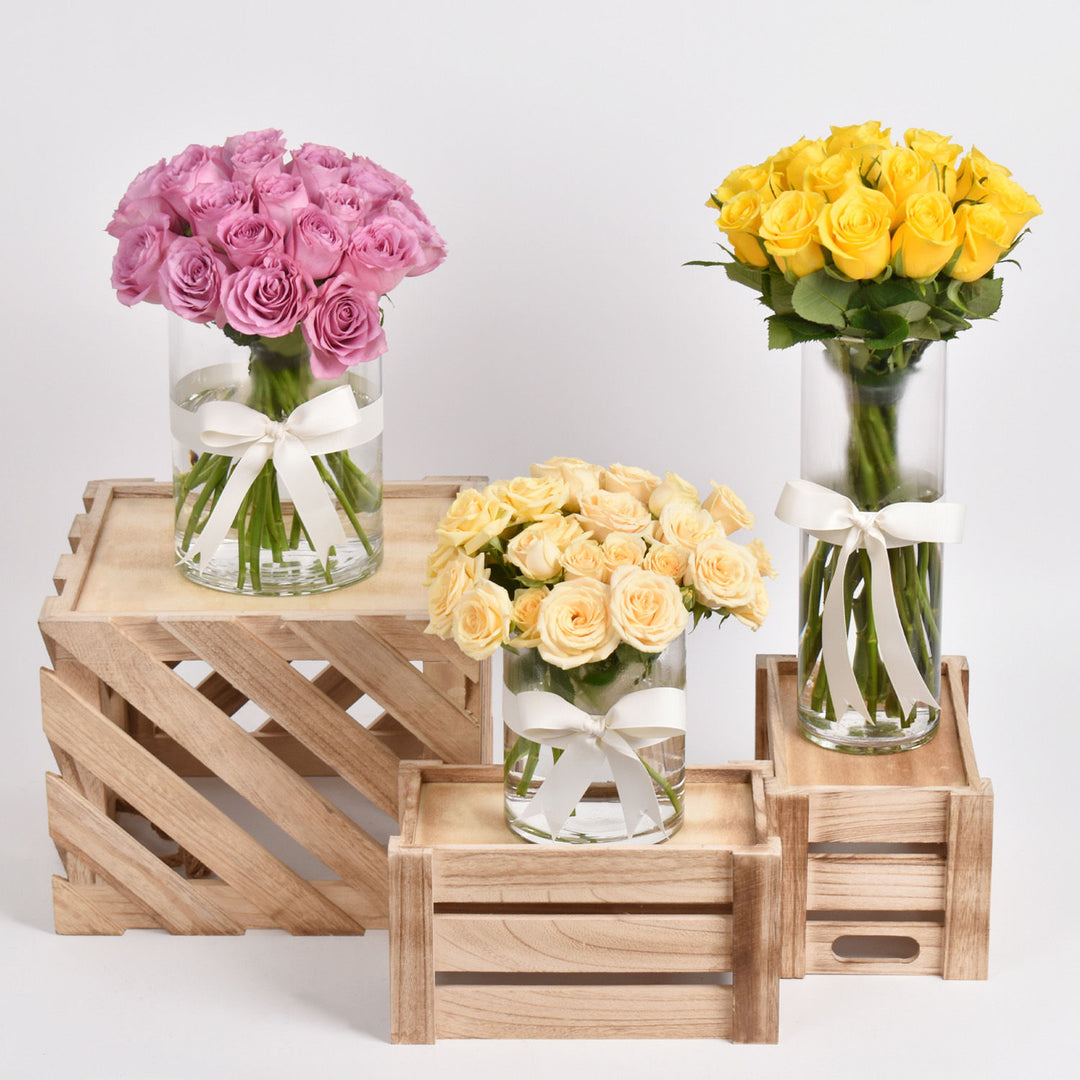 تنسيق ثلاثي الورود الجمال الأنيق