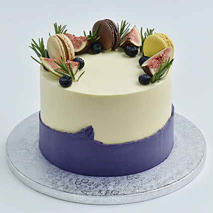 Elegant Chocolate Cake with Macarons and Figs - Perfect for Celebrations