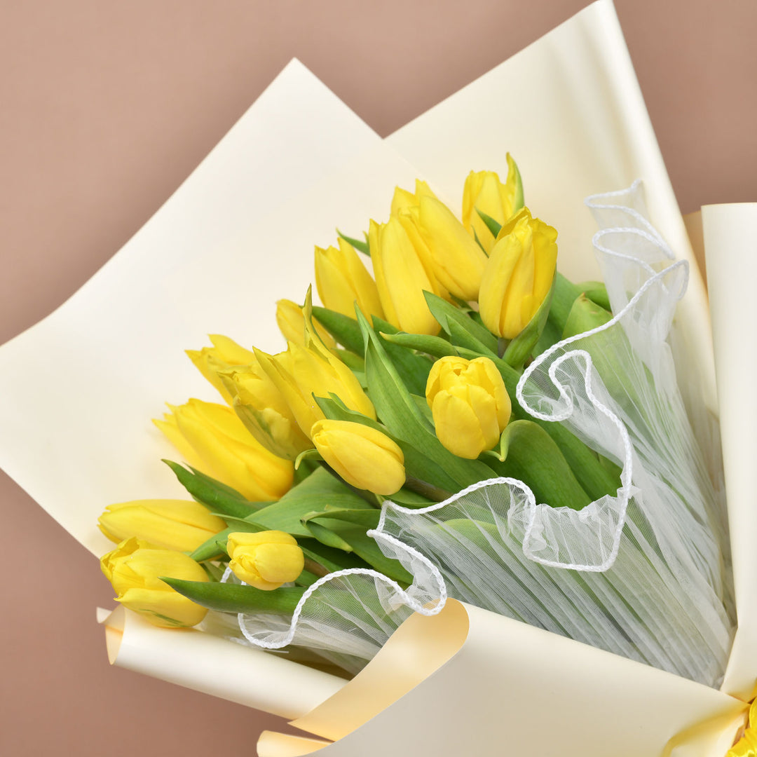 Sun-Kissed Yellow Tulip Bouquet - Elegant Floral Gift