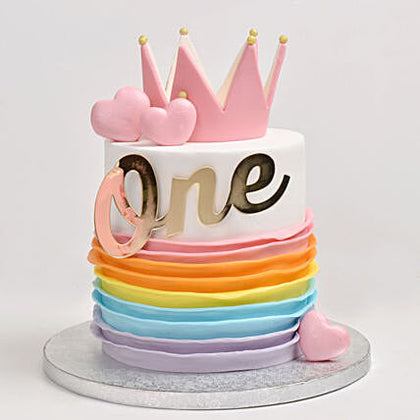 Rainbow Crown Chocolate Cake