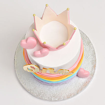 Rainbow Crown Chocolate Cake