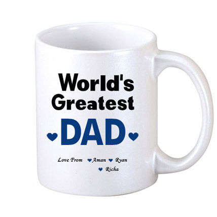 World's Greatest Dad Personalized Ceramic Mug – Perfect Gift for Father's Day